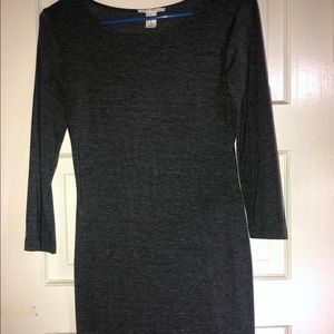 dark gray mid thigh fitted dress